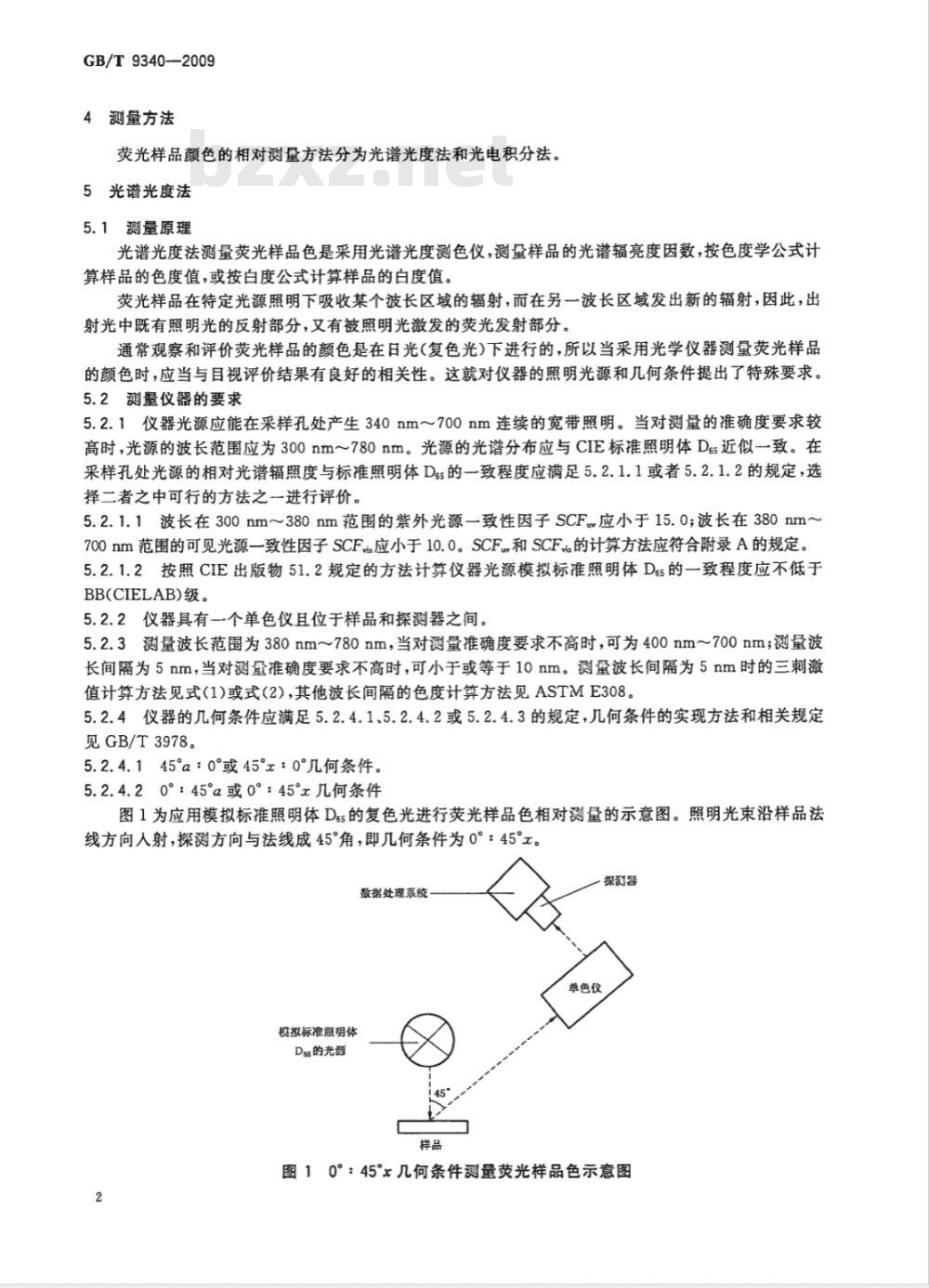 GB/T 9340-2009  荧光样品颜色的测量方法