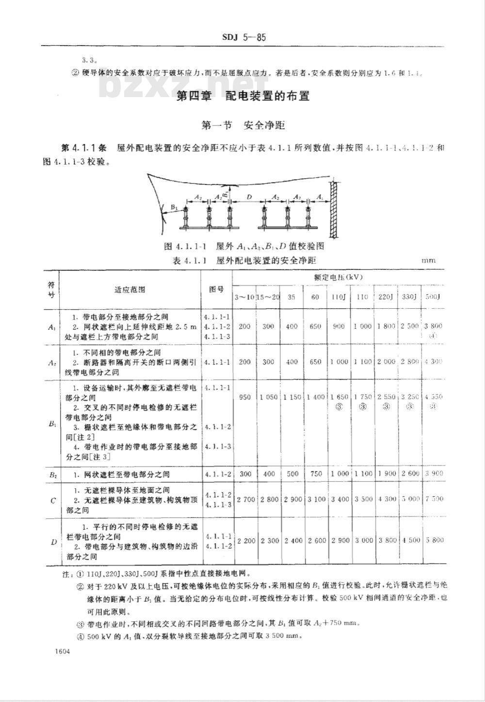 SDJ 5-1985 高压配电装置设计技术规定