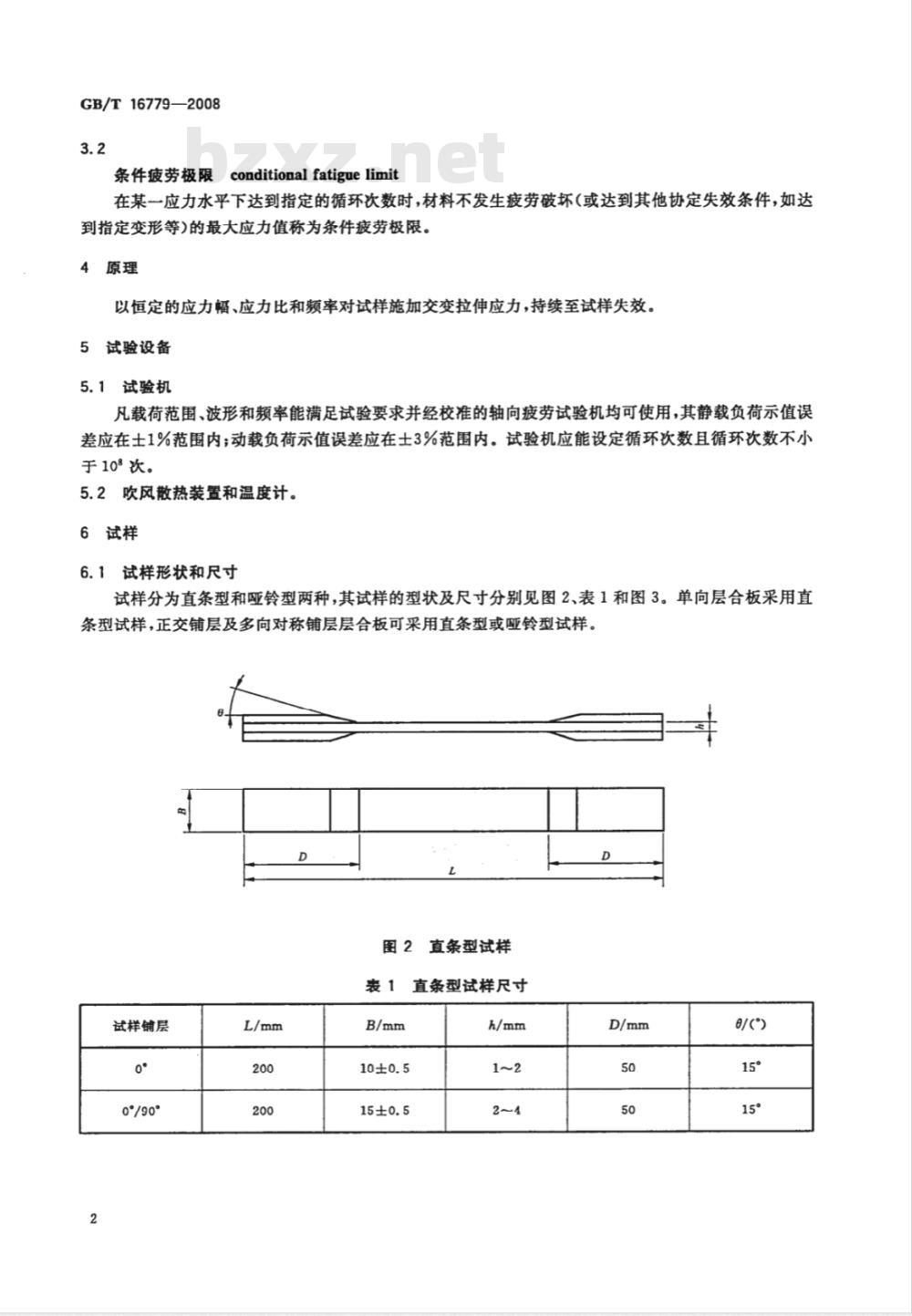 GB/T 16779-2008 纤维增强塑料层合板拉-拉疲劳性能试验方法