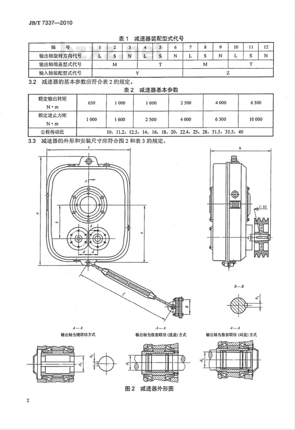 JB/T 7337-2010 轴装式减速器
