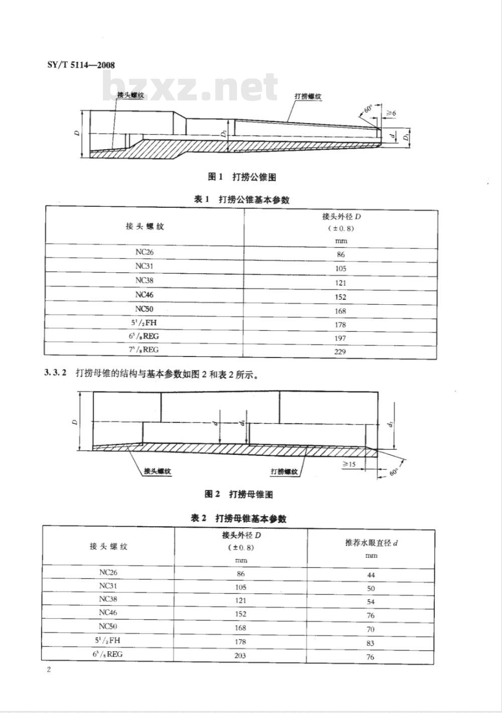 SY/T 5114-2008 打捞公锥及母锥
