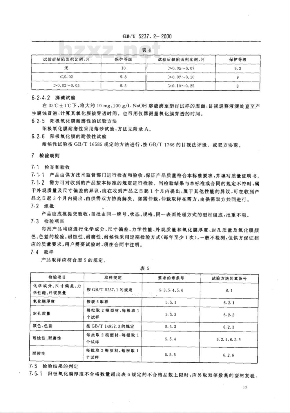 GB/T 5237.2-2000 铝合金建筑型材 第2部分 阳极氧化、着色型材
