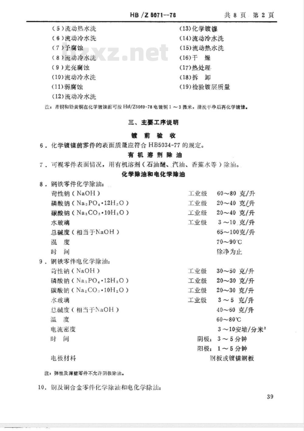 HB/Z 5071-1978 化学镀镍工艺