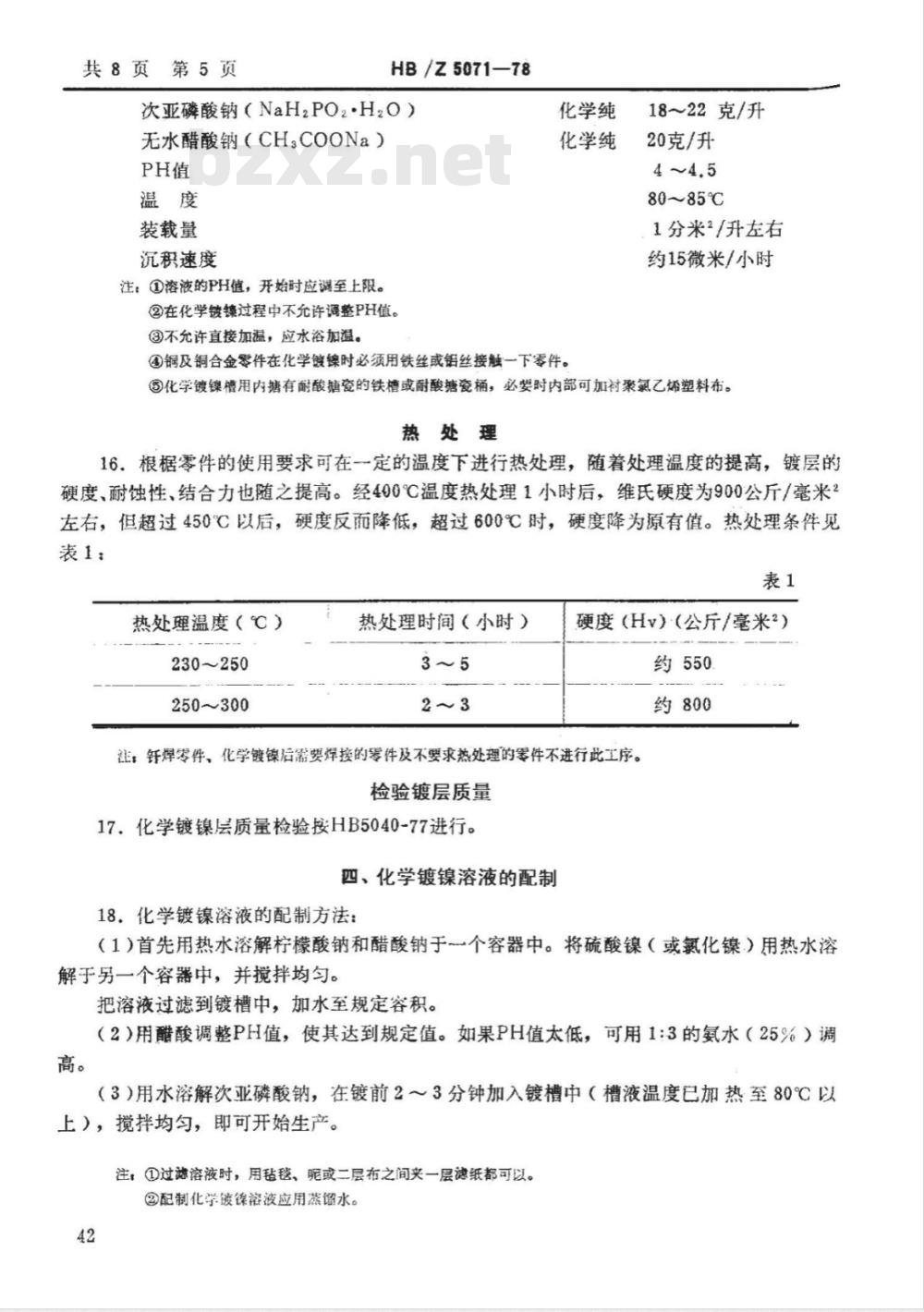 HB/Z 5071-1978 化学镀镍工艺