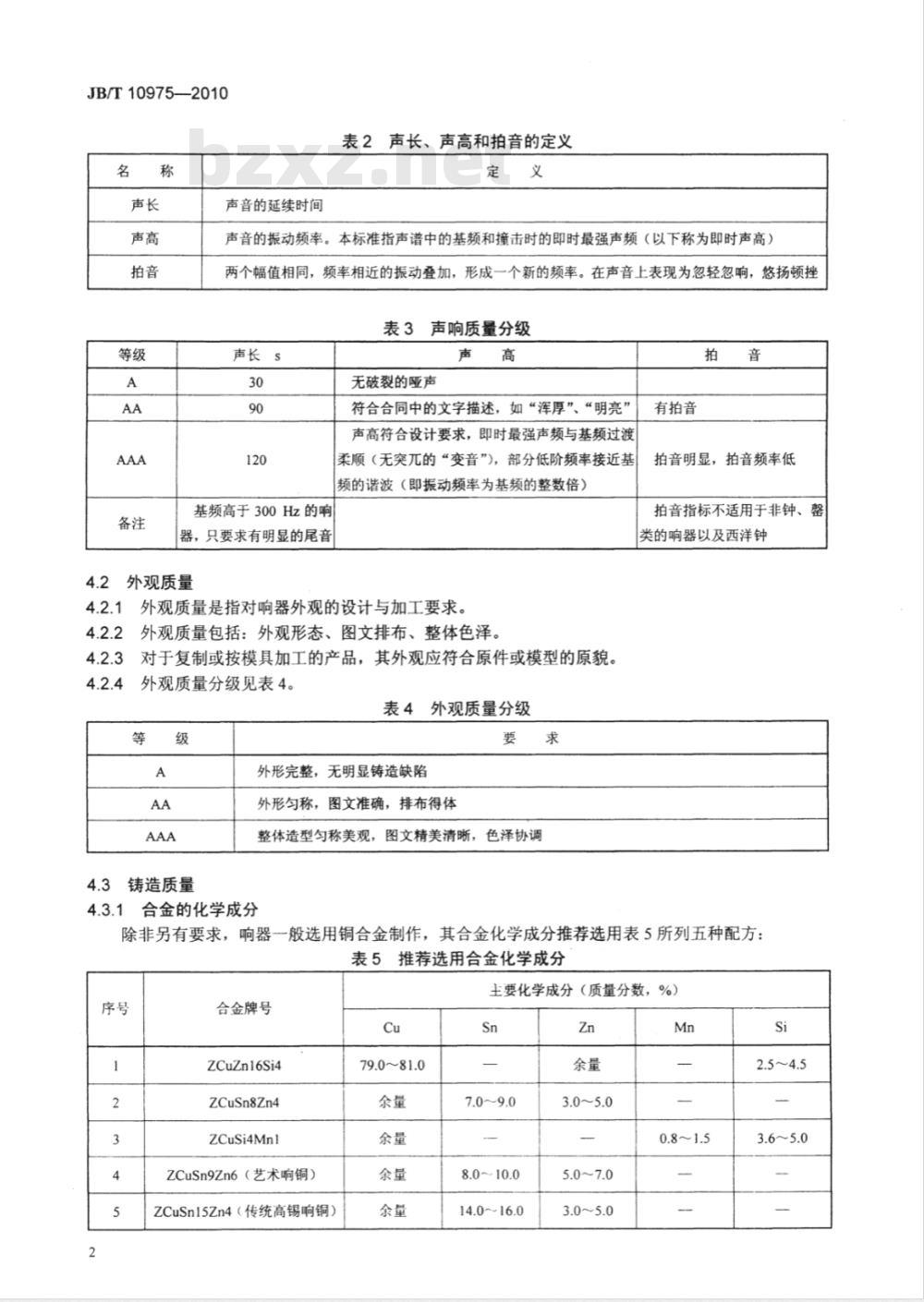 JB/T 10975-2010 艺术铸造响器