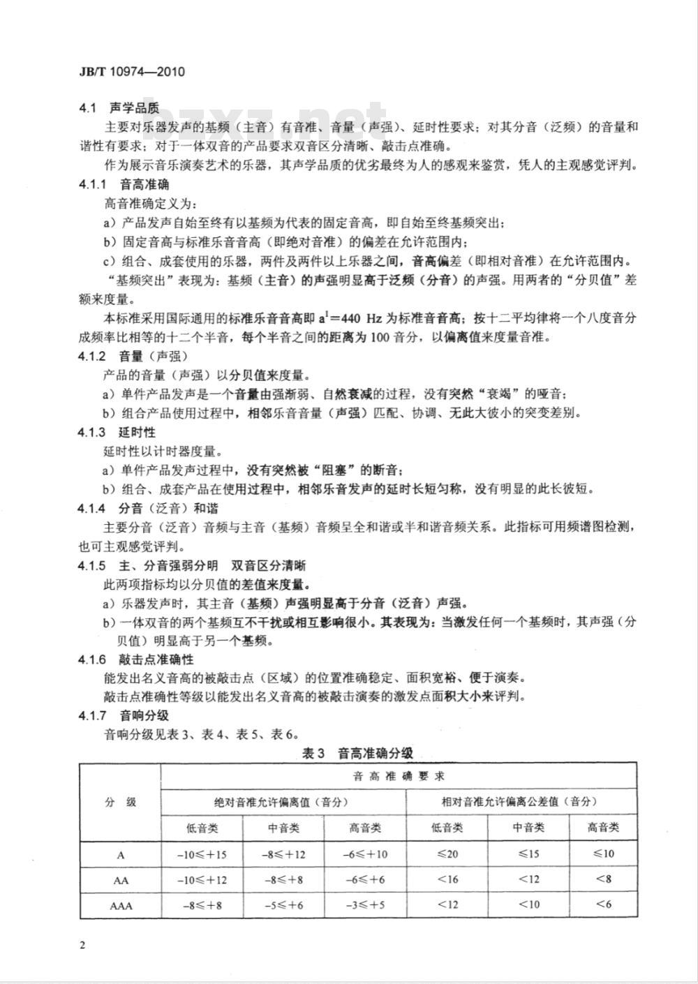 JB/T 10974-2010 艺术铸造乐器