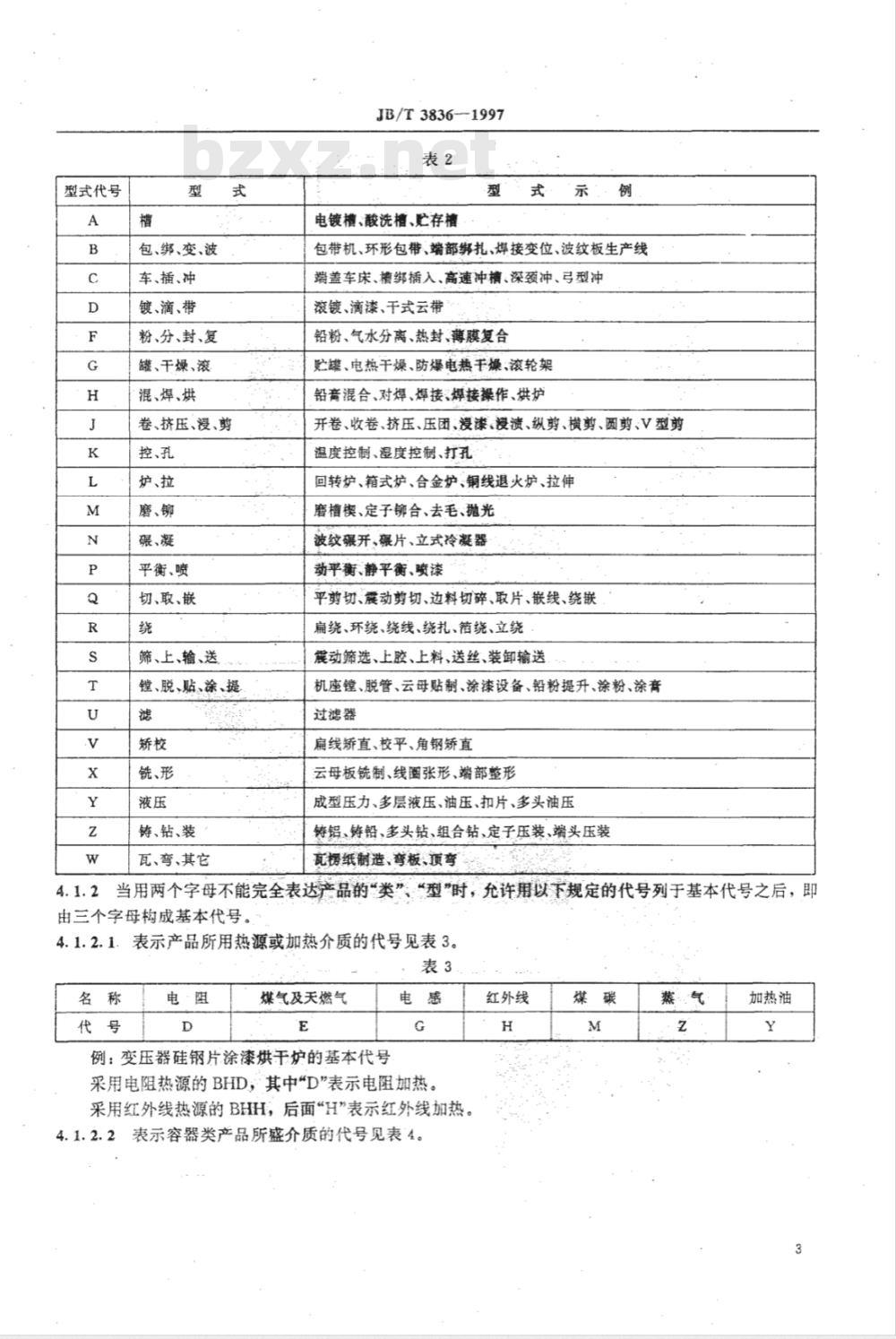 JB/T  3836-97 电工专用设备 产品型号编制和管理