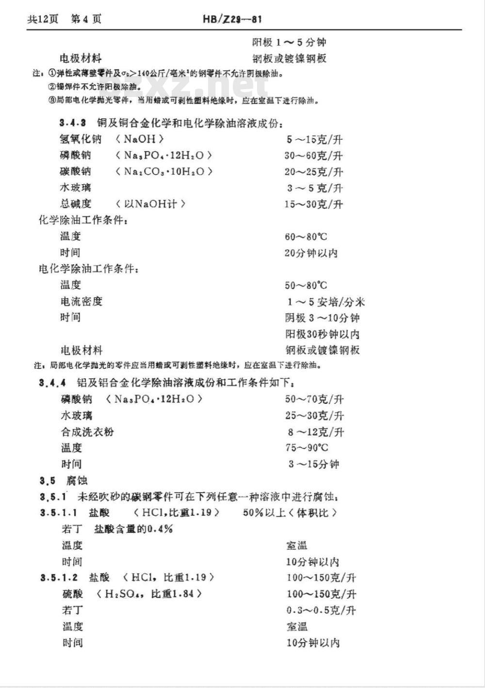 HB/Z 29-1981 电化学抛光工艺