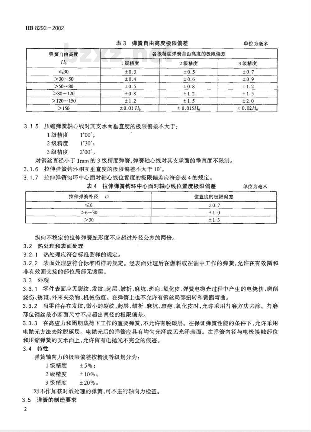 HB 8292-2002 压缩弹簧和拉伸弹簧规范