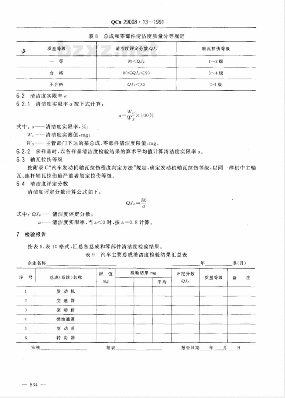 QCN 29008.13-1991 汽车产品质量检验 清洁度评定方法