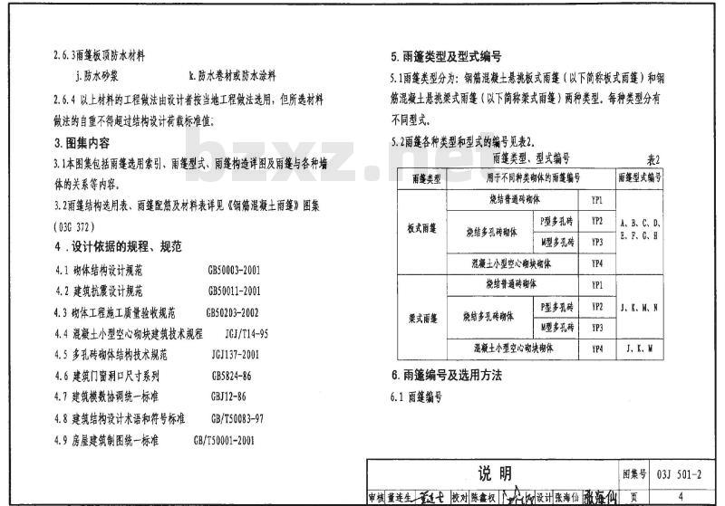 03J501-2 钢筋混凝土雨篷建筑构造