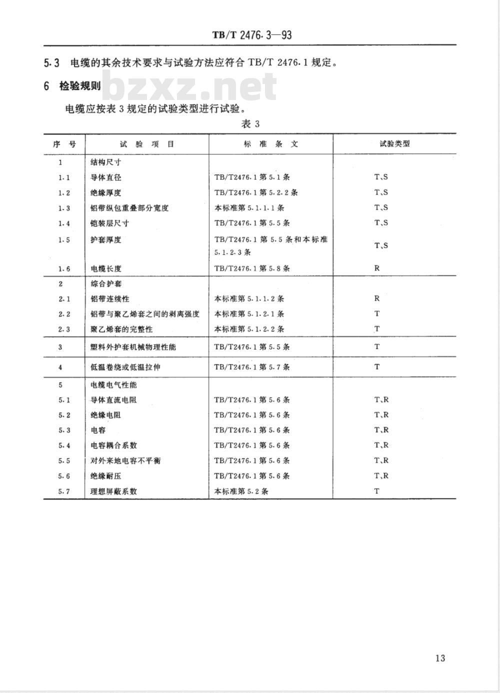 TB/T 2476.3-1993 铁路信号电缆 综合护套信号电缆