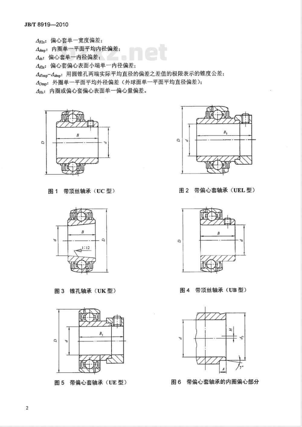 JB/T 8919-2010 滚动轴承 外球面球轴承和偏心套 技术条件