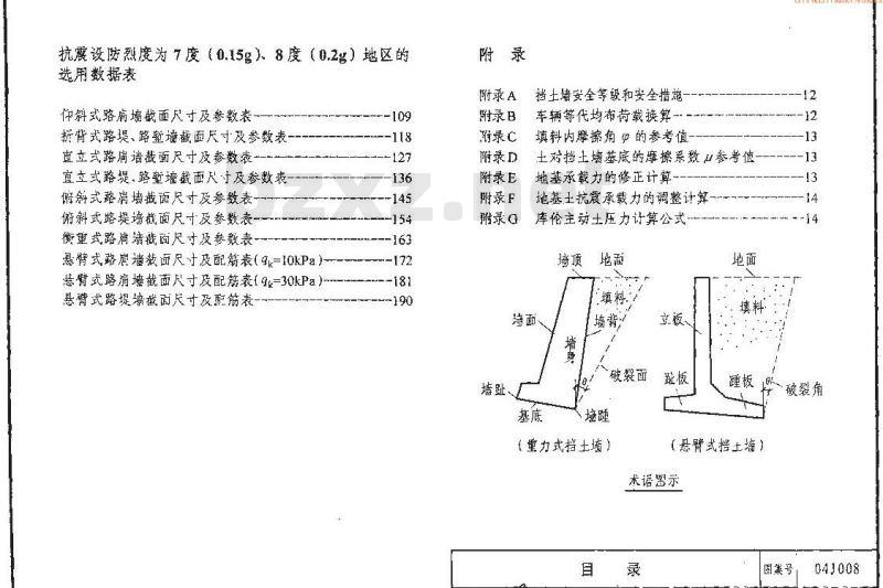 04J008 挡土墙--重力式、衡重式、悬臂式