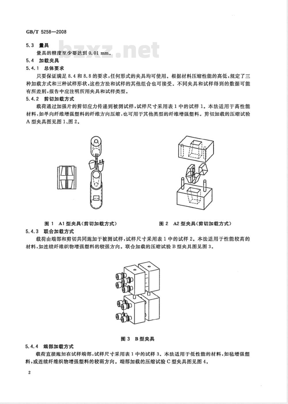 GB/T 5258-2008 纤维增强塑料面内压缩性能试验方法