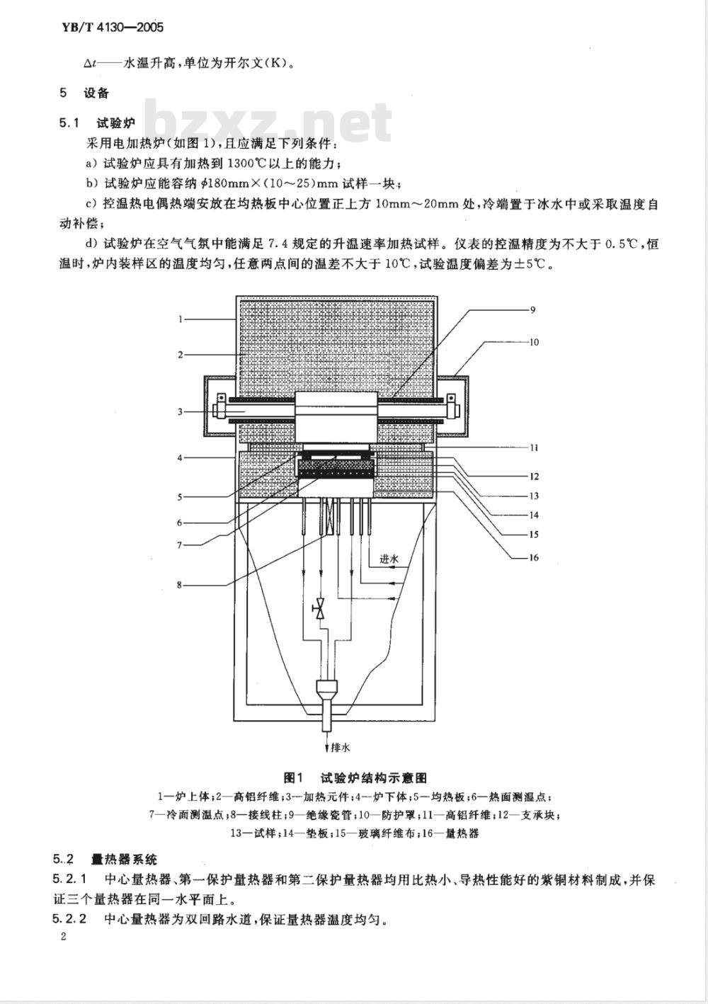 YB/T 4130-2005 耐火材料 导热系数试验方法(水流量平板法)