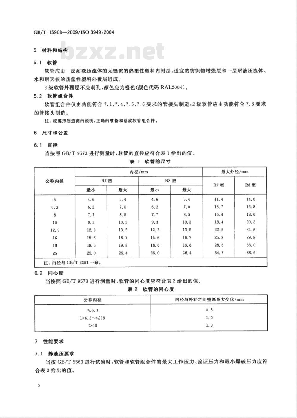 GB/T 15908-2009  塑料软管及软管组合件 液压用织物增强型 规范