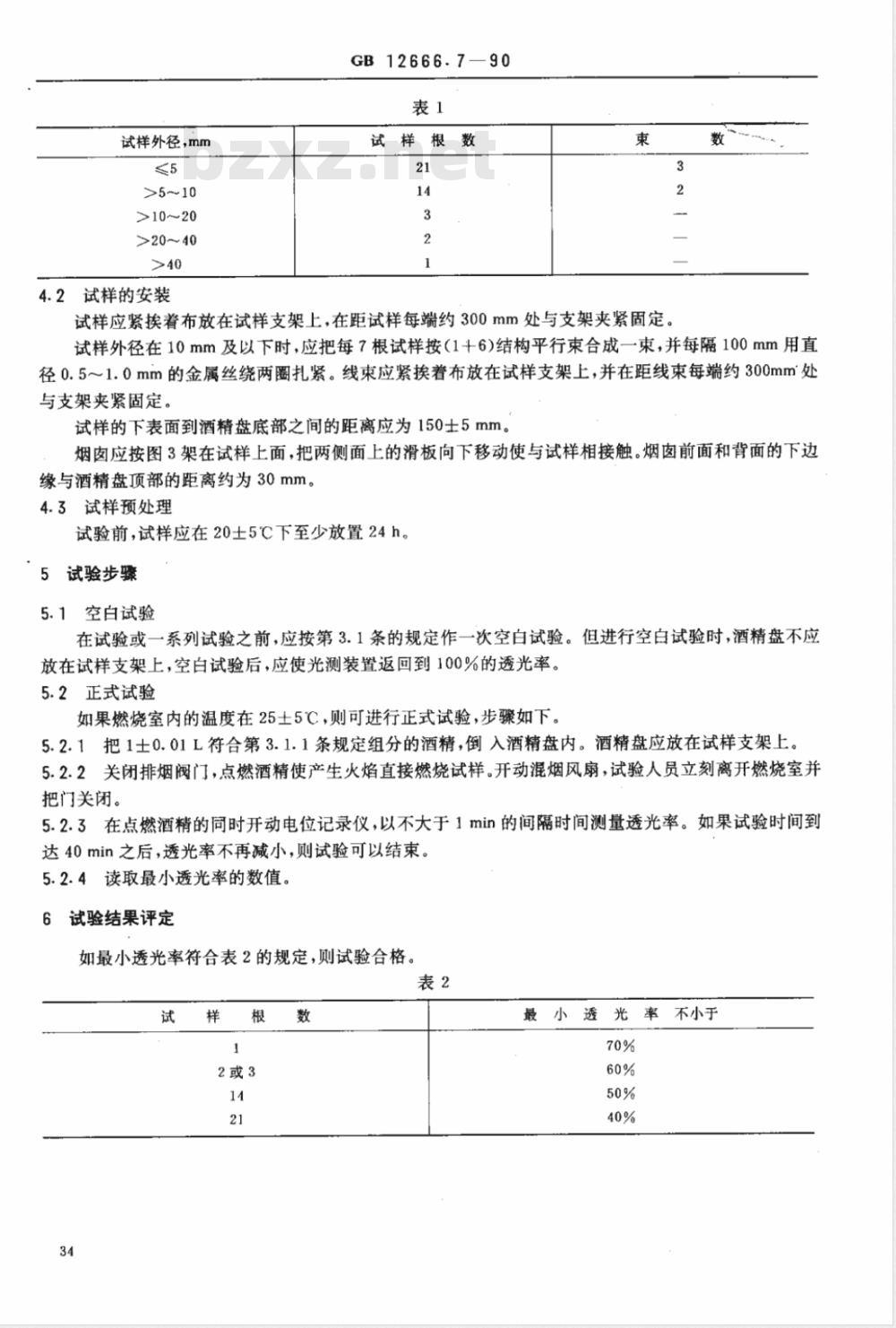 GB/T 12666.7-1990 电线电缆燃烧试验方法 第7部分:电线电缆燃烧烟浓度试验方法