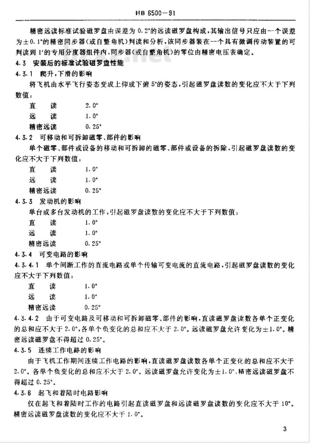 HB 6500-1991 飞机磁罗盘安装通用规范
