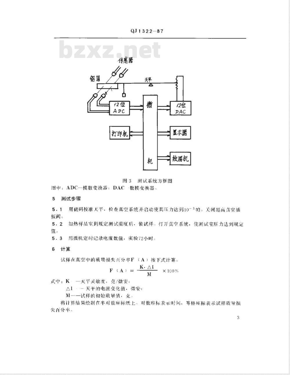 QJ 1322-1987 真空中材料质量损失测试方法