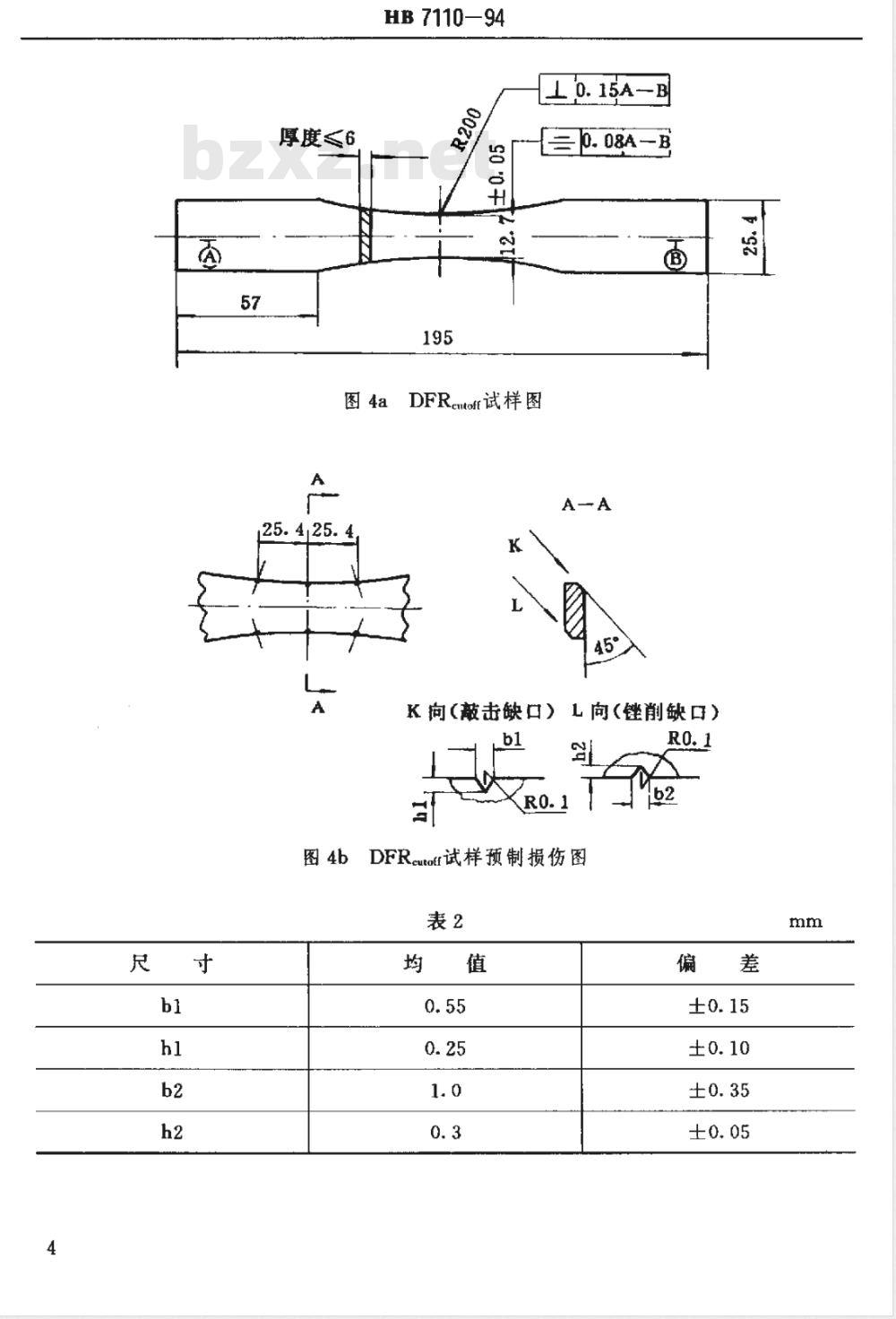 HB 7110-1994 金属材料细节疲劳额定强度截止值 (DFRcutoff) 试验方法