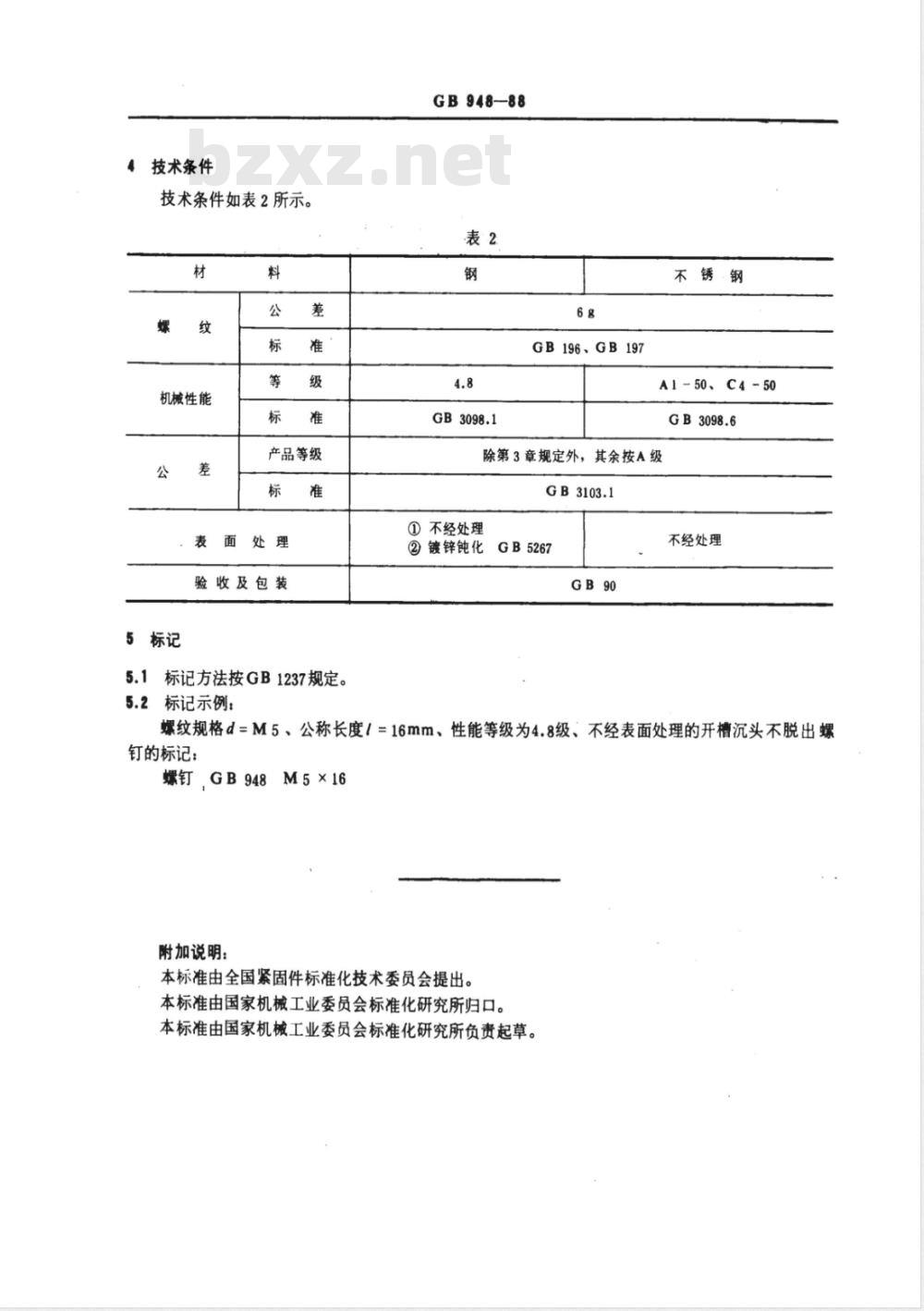 GB/T 948-1988 开槽沉头不脱出螺钉
