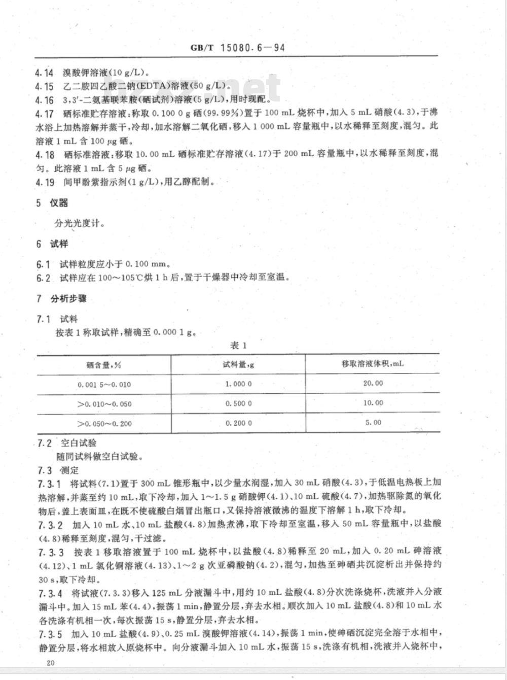 YS/T 556.6-2006 锑精矿化学分析方法 硒量的测定