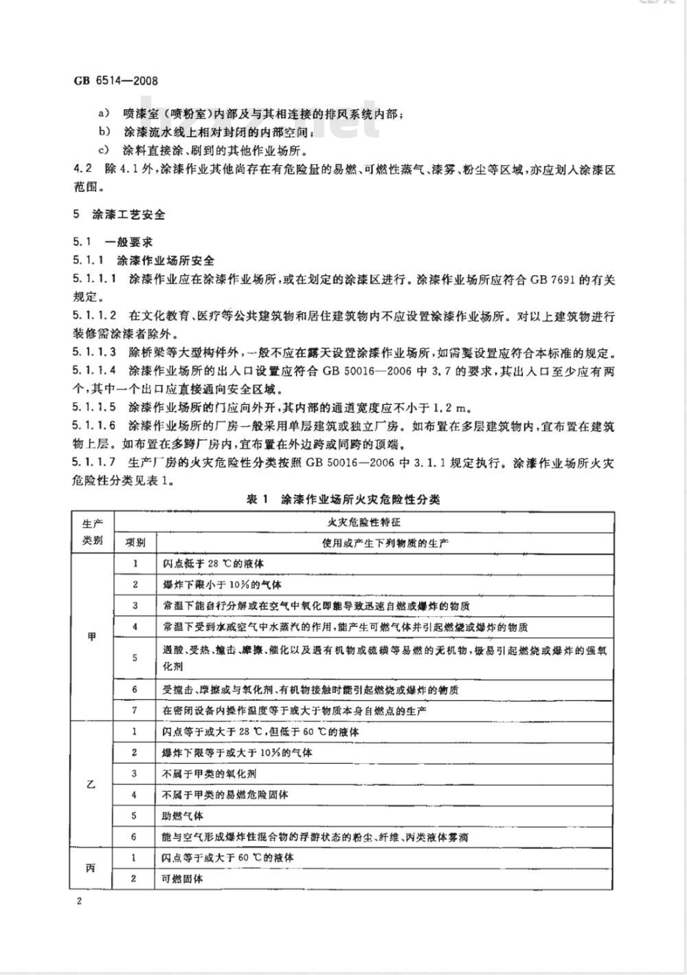GB 6514-2008 涂装作业安全规程 涂漆工艺安全及其通风净化