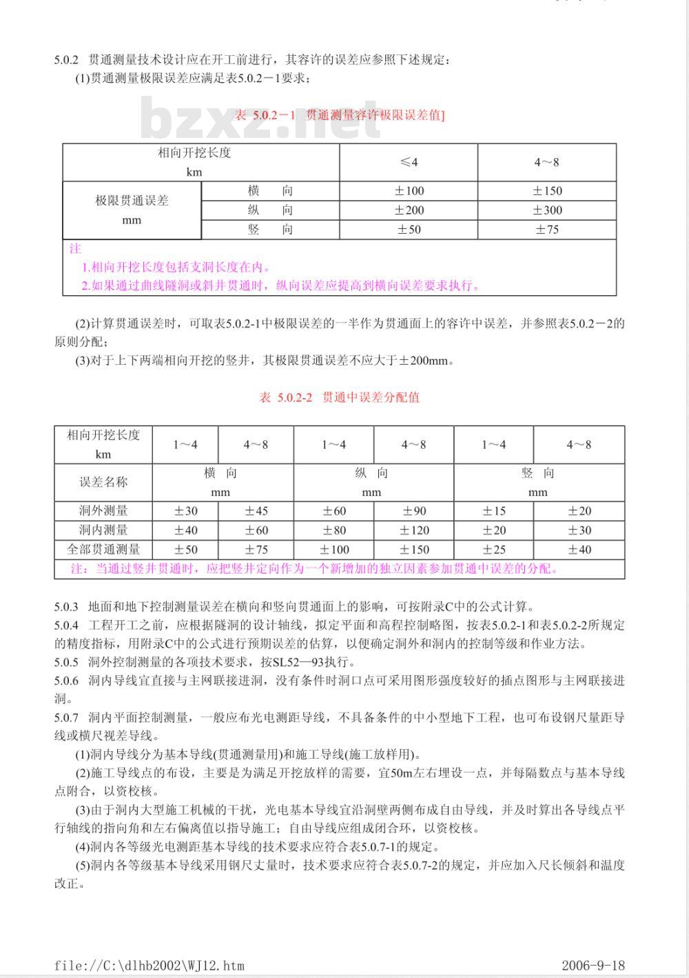 DL/T 5099-1999 水工建筑物地下开挖工程施工技术规范