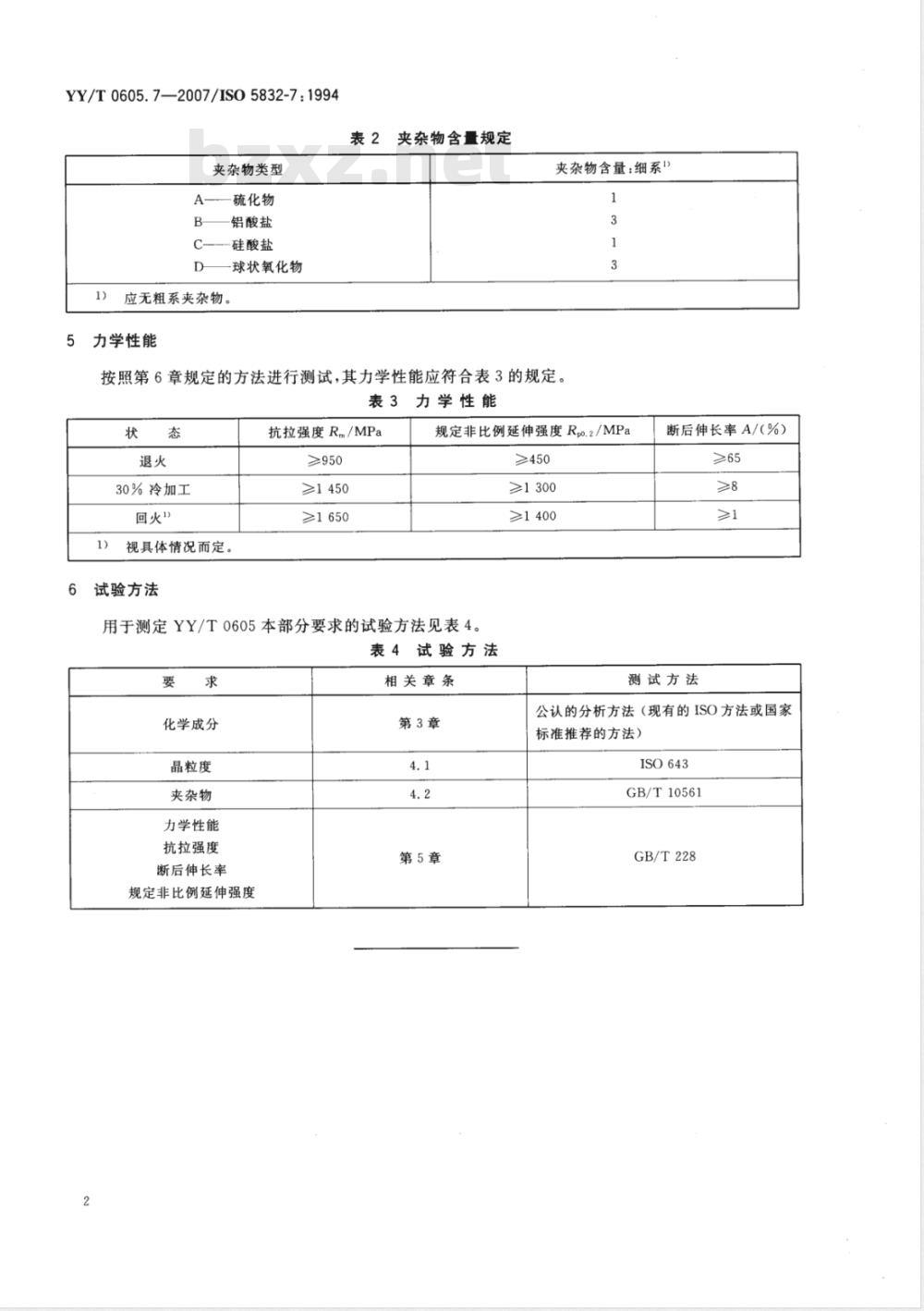 YY/T 0605.7-2007 外科植入物 金属材料 第7部分：可锻和冷加工的钴-铬-镍-钼-铁合金