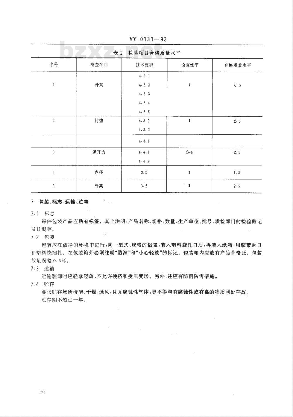 YY 0131-1993 口服液瓶撕拉铝盖