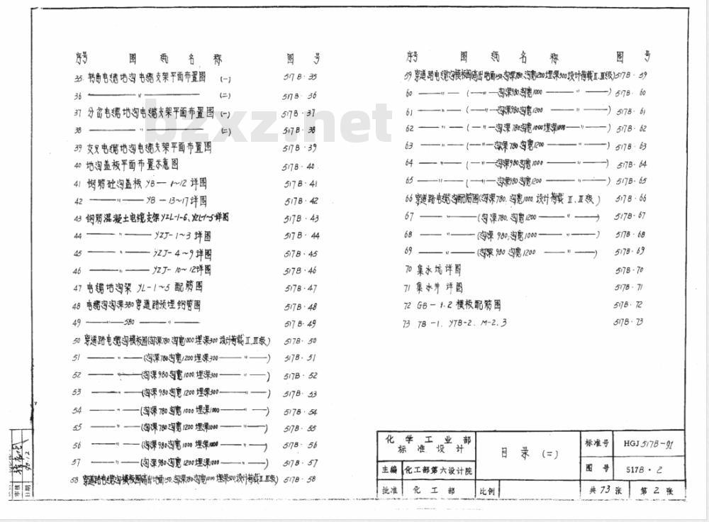 HGJ 517B-1991 化工企业电缆直埋和电缆沟敷设通用图 土建部分(图)