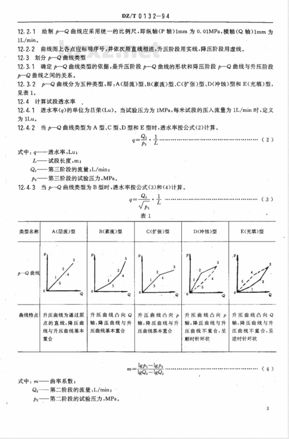 DZ/T 0132-1994 钻孔压水试验规程