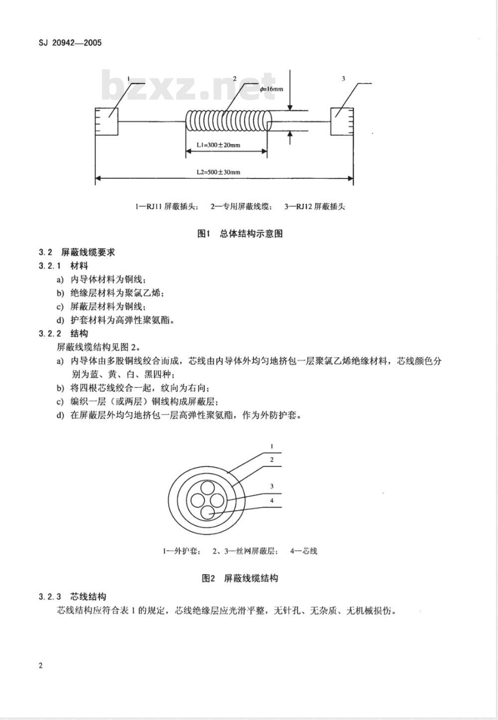 SJ 20942-2005 保密终端用连接器及专用屏蔽线缆组件通用规范