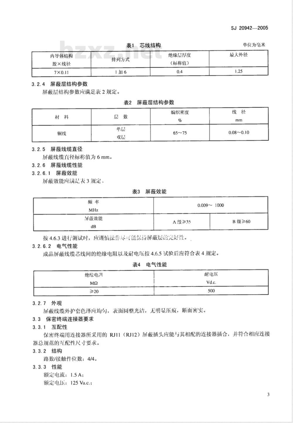 SJ 20942-2005 保密终端用连接器及专用屏蔽线缆组件通用规范