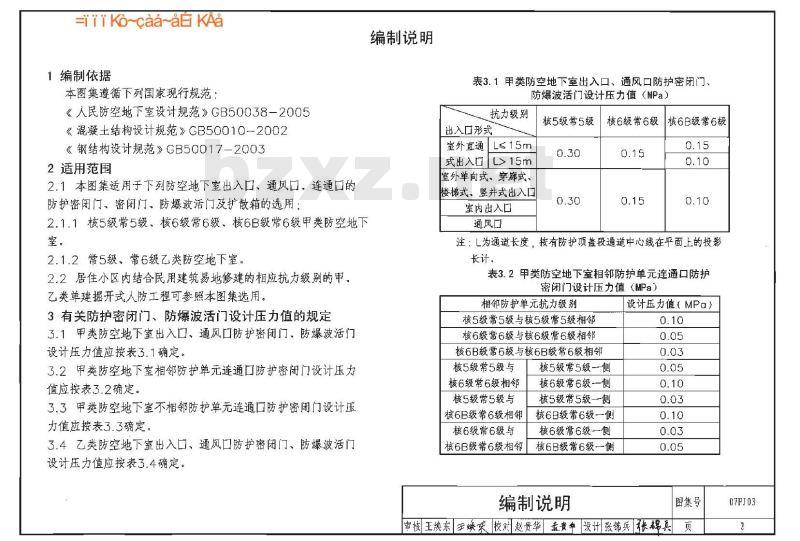 07FJ03 防空地下室建筑设计示例