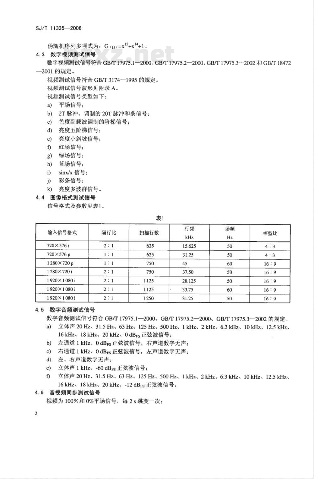 SJ/T 11335-2006 卫星数字电视接收器测量方法