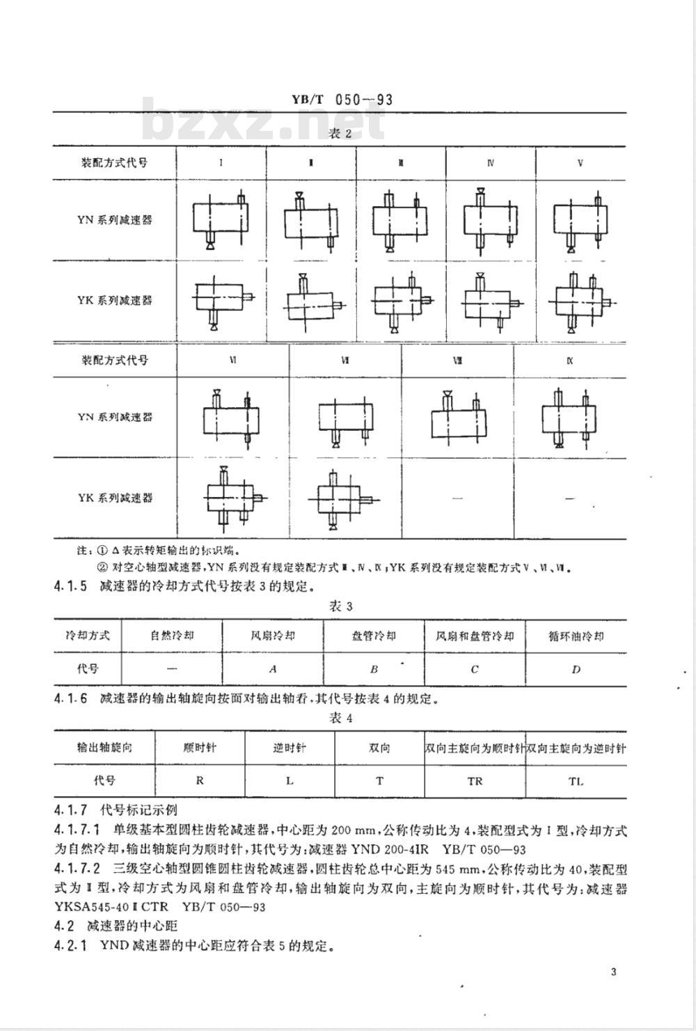 YB/T 050-1993 冶金设备用YNK齿轮减速器