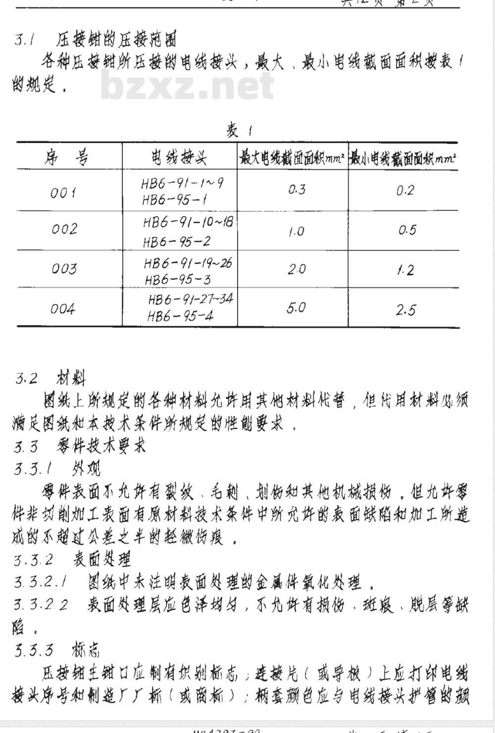 HB 4283-1989 电线小接头、死接头压接工具技术条件
