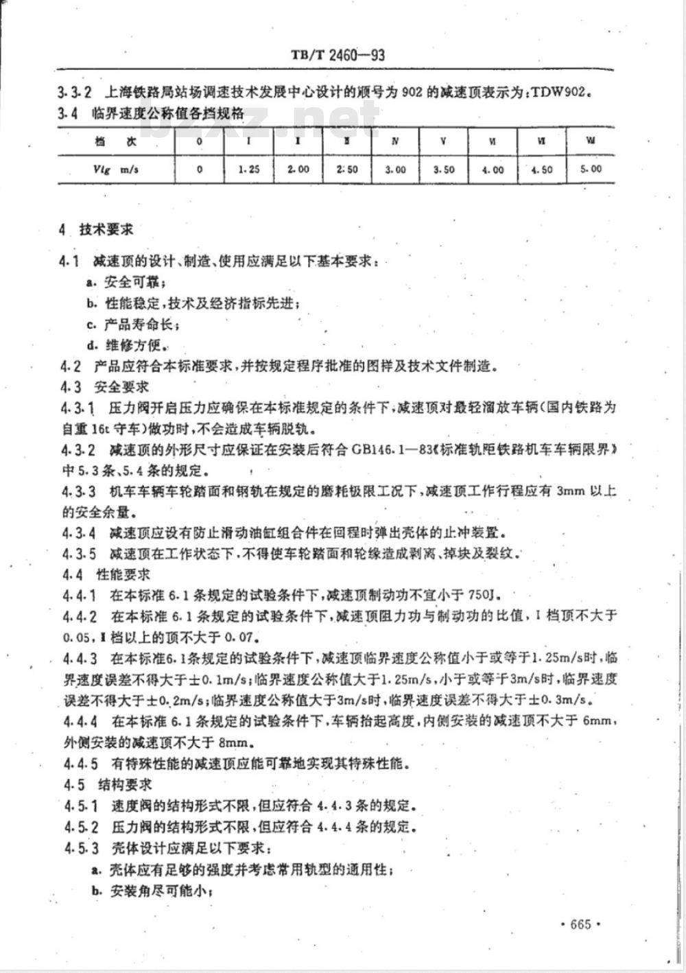 TB/T 2460-1993 减速顶通用技术条件