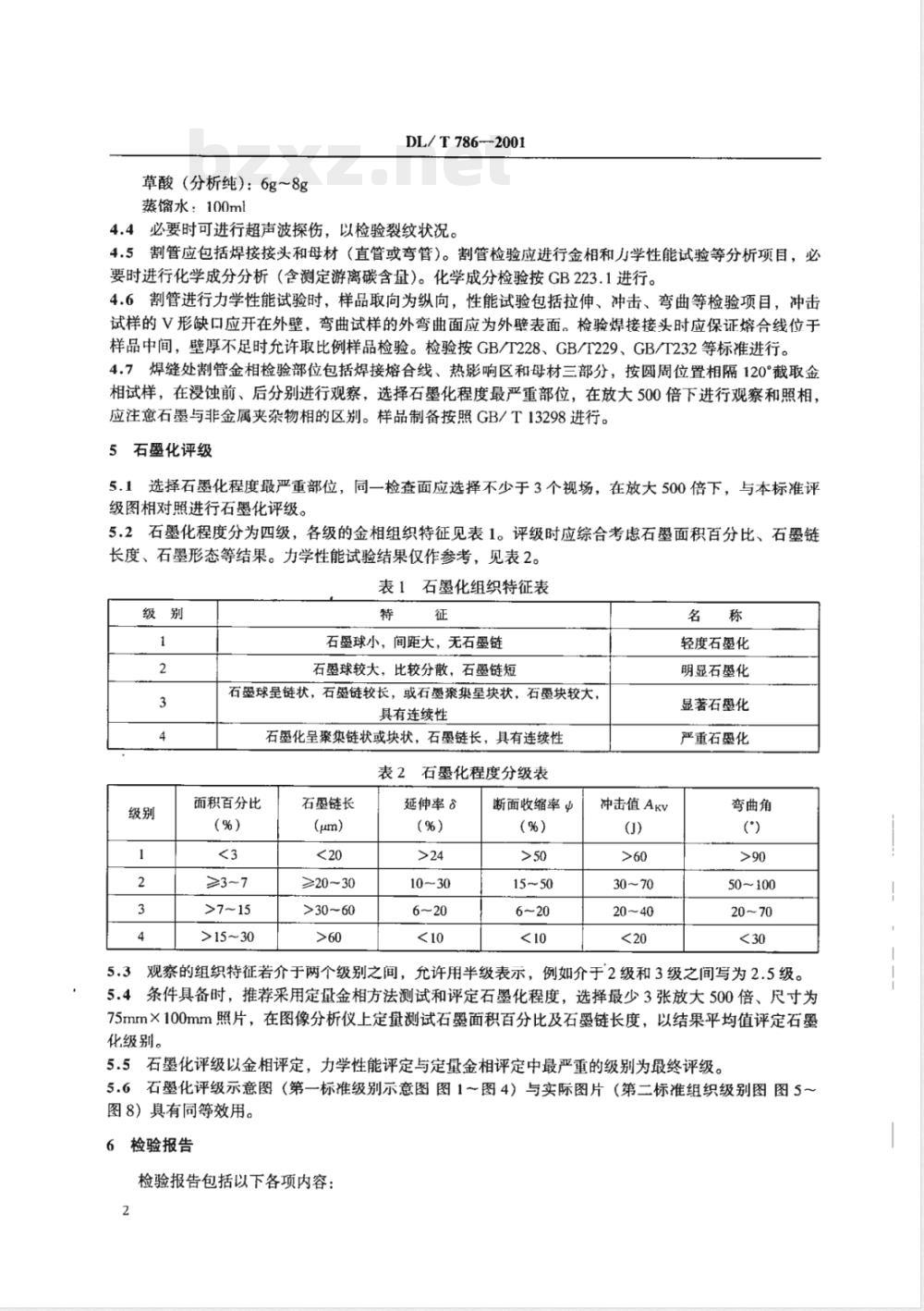 DL/T 786-2001 碳钢石墨化检验及评级标准