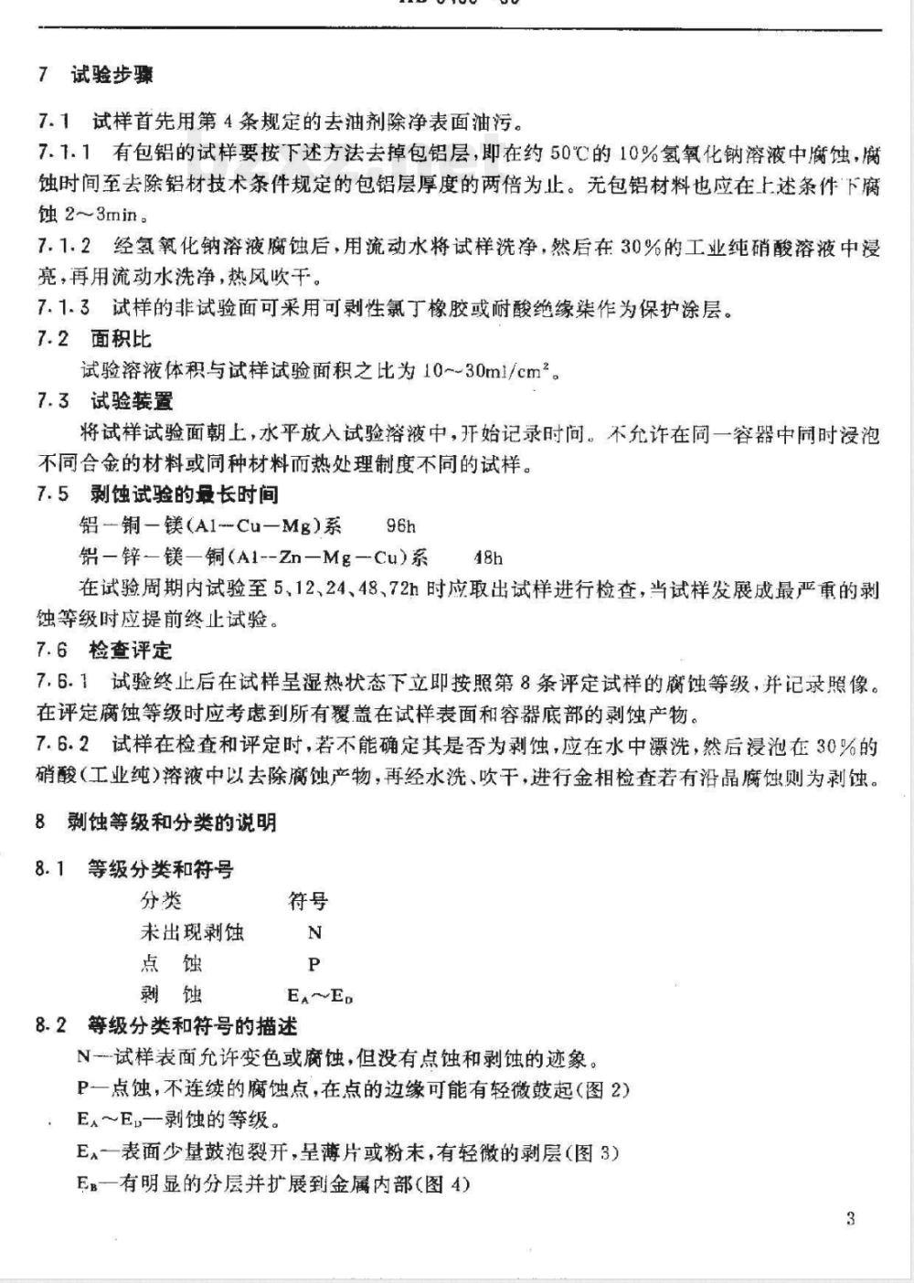 HB 5455-1990 铝合金剥层腐蚀试验方法