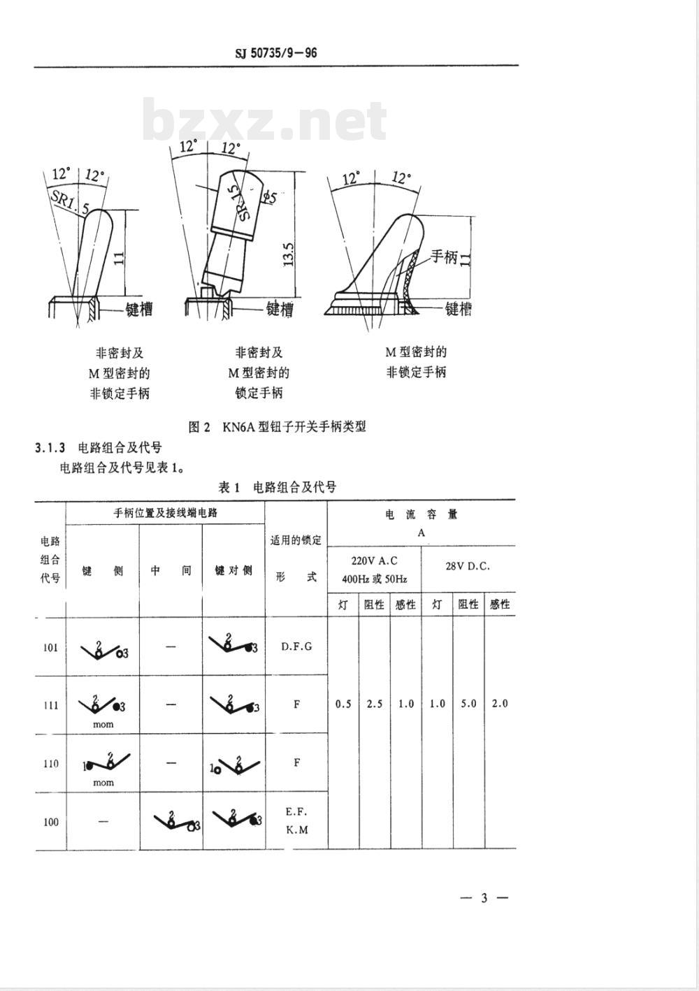 SJ 50735/9-1996 KN6A型钮子开关详细规范