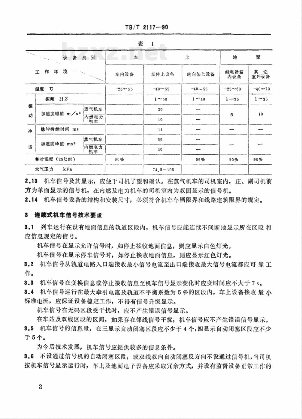 TB/T 2117-1990 铁路机车信号技术条件