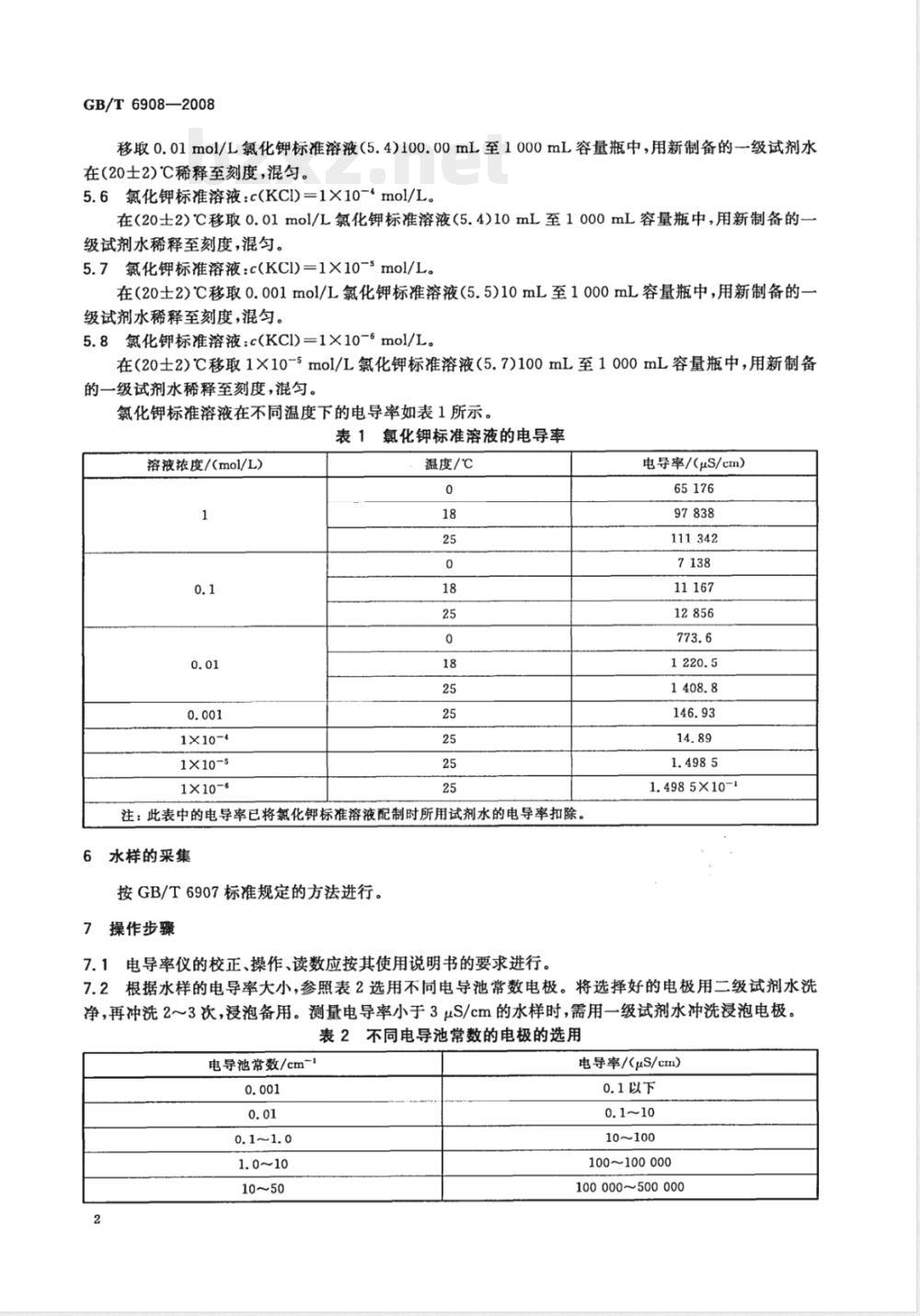 GB/T 6908-2008 锅炉用水和冷却水分析方法电导率的测定