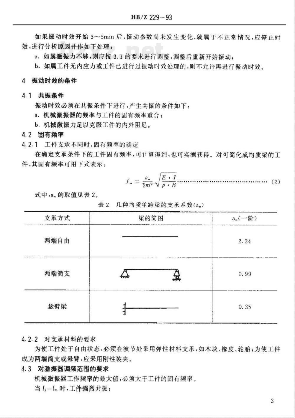HB/Z 229-1993 振动时效主要参数及技术要求