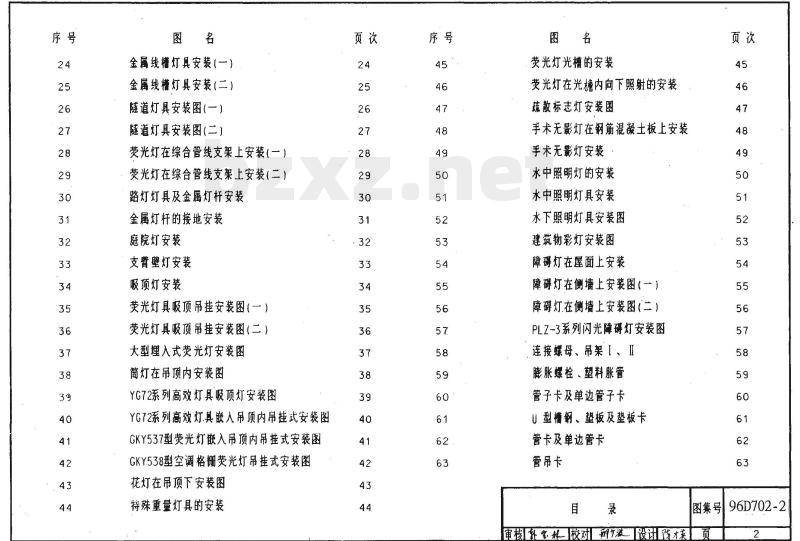 96D702-2 常用灯具安装