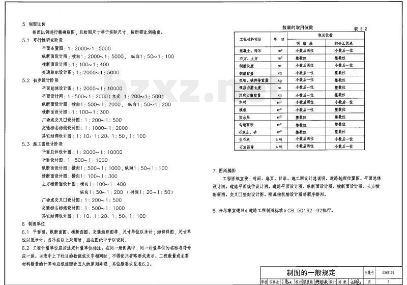 05MR101 城市道路——施工图设计深度图样