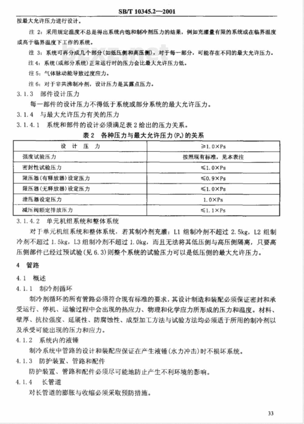 SB/T 10345.2-2001 制冷系统和热泵—安全和环境要求 第2部分:设计、建造、试验、标记与文件编制 SB/T 10345.2-2001 制冷系统和热泵—安全和环境要求 第2部分:设计、建造、试验、标记与文件编制