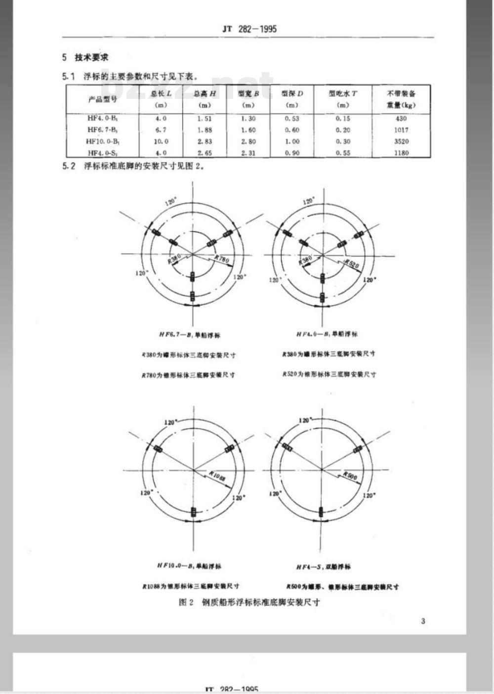 JT 282-1995 钢质船形浮标